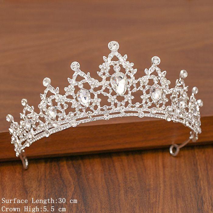 Bridal Tiara Hair Crown Wedding Hair Accessories for Women Silver Color Crown for Bridal Crowns and Tiara Women Accessories Gift