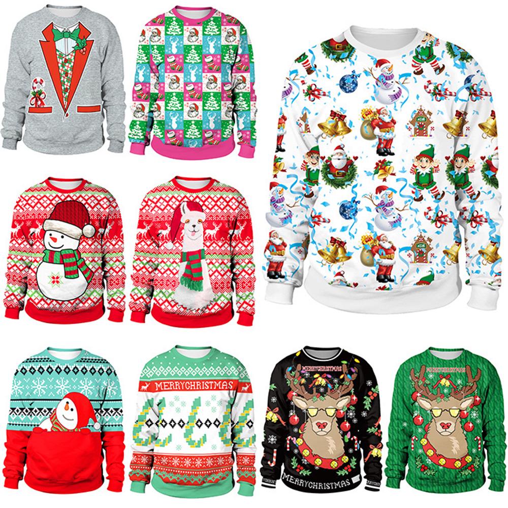 Ugly Xmas Christmas Sweater Santa Elf Popular Women Men Winter Warm Sweatshirts