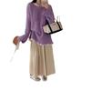 Spring new lace splicing knitted sweater top loose soft waxy lazy wind sweet sweater pullover woman