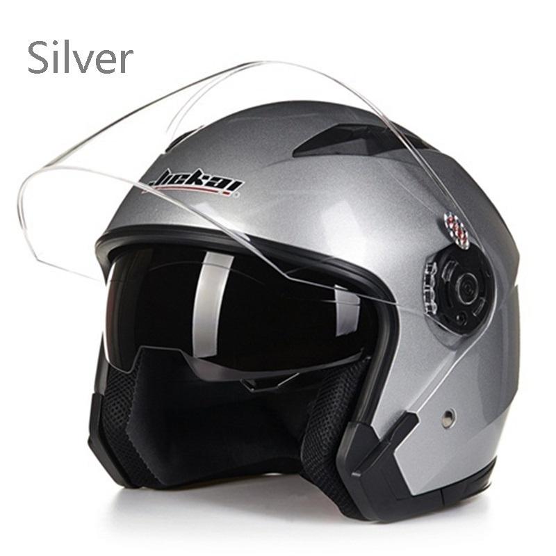 

Jiekai Мотоциклетный шлем с открытым лицом Capacete Para Motocicleta Cascos Para Moto Racing L серебряный