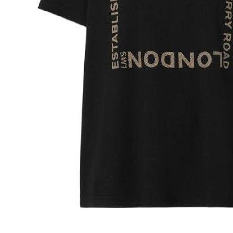 Burberry FW22 Letter Print Crew Neck Straight Fit Short Sleeved T Shirt Women's Black 80560481