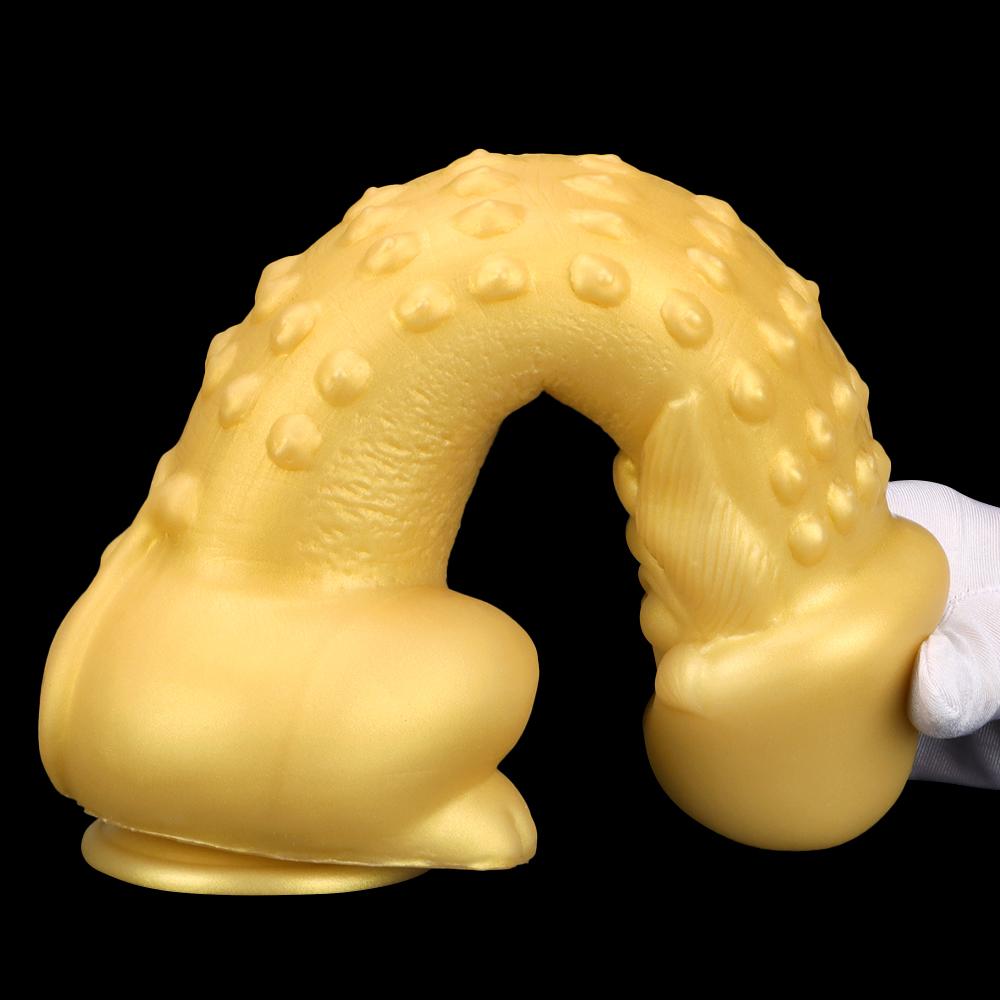Extra Large Golden Silicone Anal Plug Soft Shaped Anal Expander Dildo Masturbator Adult Sex Toy Realistic Penis Fisitng BDSM