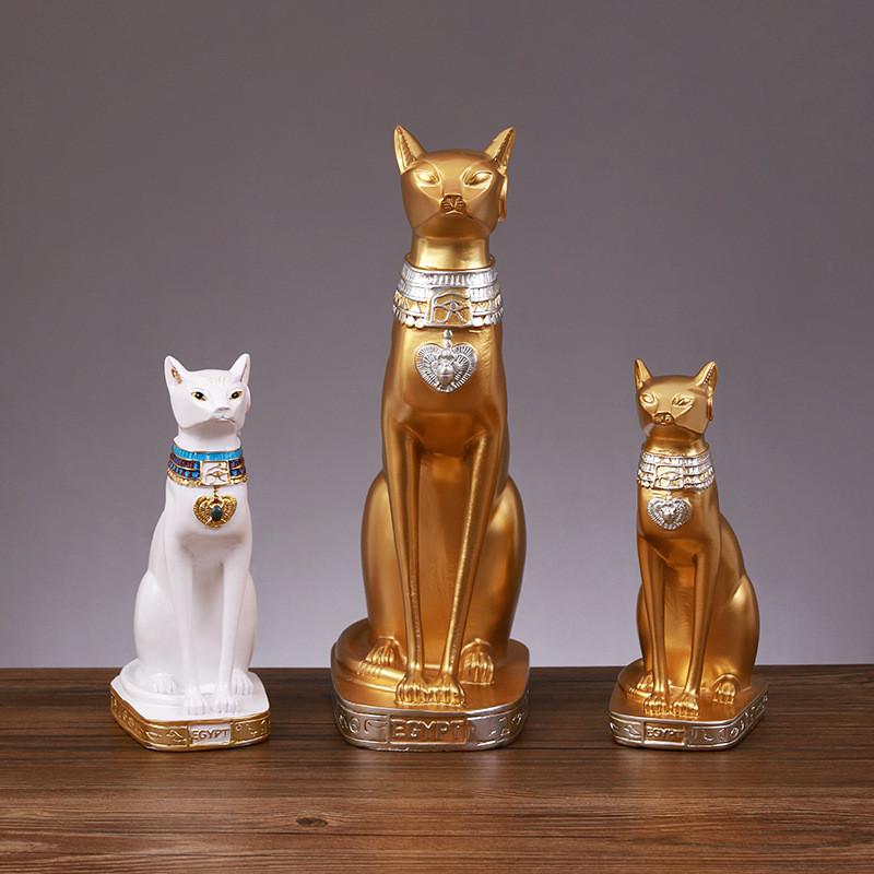 Resin Cat Statue Craft Elegant Desk Ornament For Gift Decoration Collection