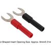10pcs Y Spade Plug, Red Black Plated U Fork Spade Connector with 4mm Jack Copper Banana Socket for Multimeters Electronic Applications, Support 30V