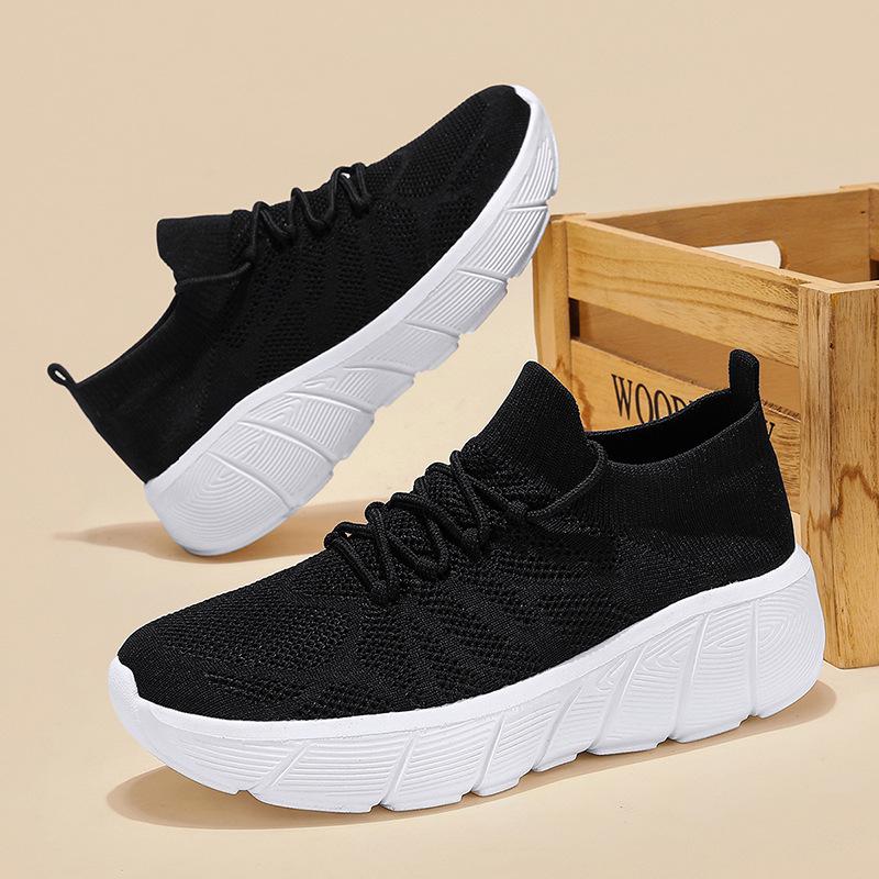 Spring Knit Socks Shoes Men Orange Sneakers Mesh Platform Men's Casual Sneakers Mens Breathable Running Shoes Women Sports Shoes