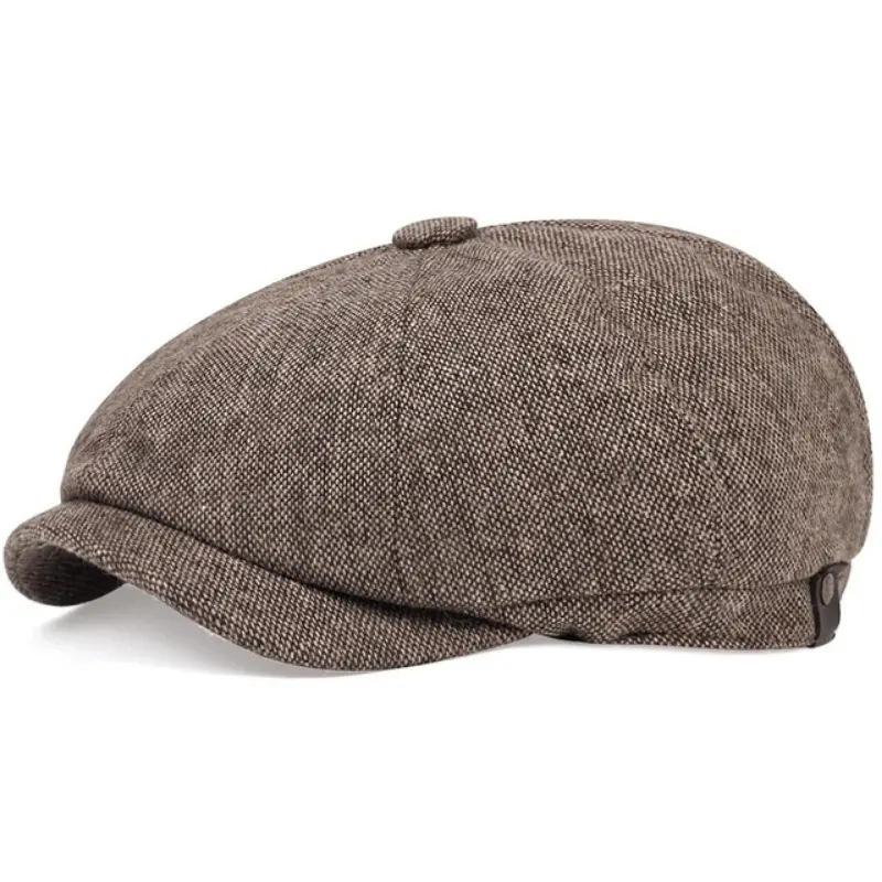 Beret & Octagon Cap For Men Women, Newsboy Painter Hat British Vintage Style, Unisex Retro Flat Cap