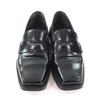 LOUIS VUITTON loafers Square toe leather penny loafers with logo leather 35.5 Used