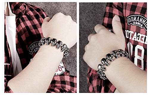 Armband Gothic Totenkopf Kette Edelstahl Silber [JEWELRYWE] Herren