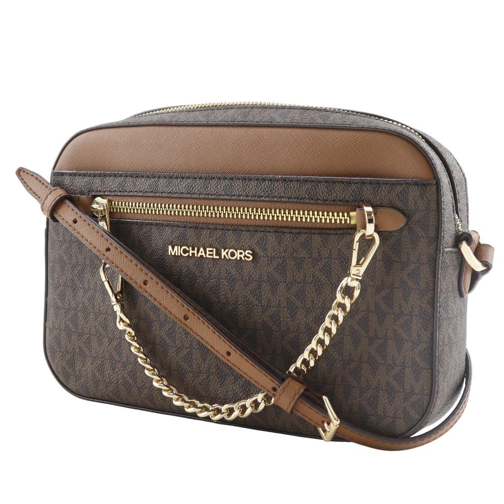 Michael Kors Jet set Shoulder Bag 35S1GTTC9B MK signature Brown PVC Women Used