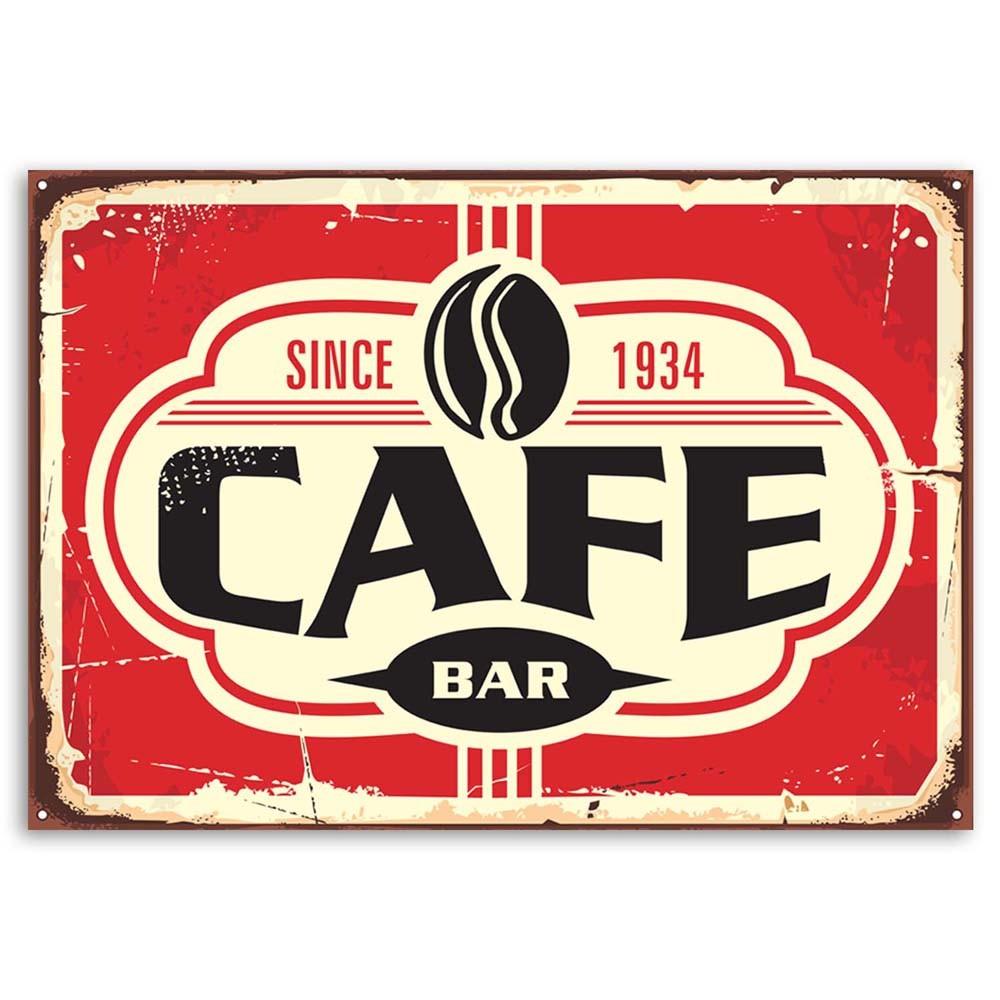 Canvas Print Retro Poster Sign Cafe