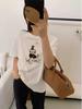 2025 Summer Women's Embroidered Dog T-shirt - Short Sleeve, Simple Line Design, Round Neck