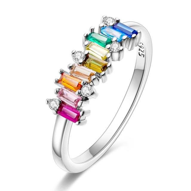 Size 6 -9 Inch Authentic 925 Silver Women Stackable Ring Girl 'S Luxury Wedding Finger Rings