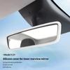 For Tesla Model 3 Y 2024 Interior Accessories Rearview Mirror Protector Trim Silicone Decor Frame White Pink Protection Strip