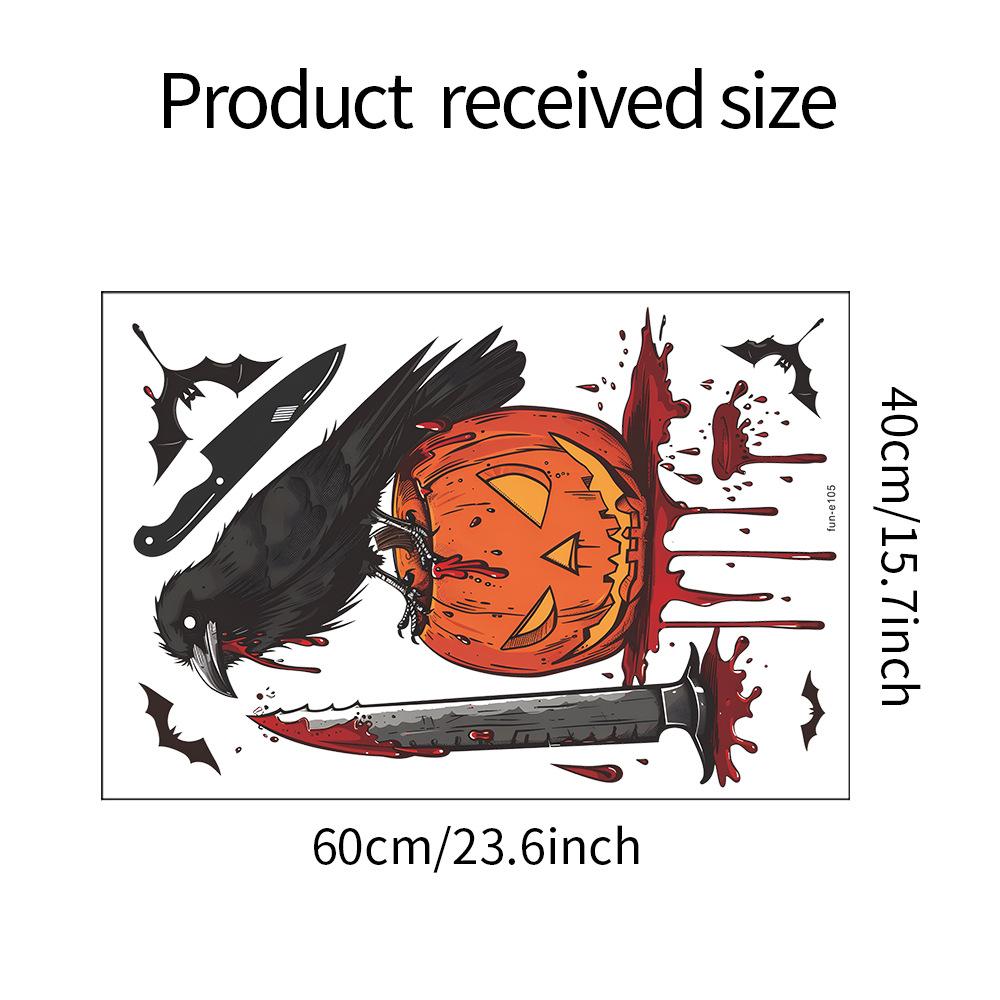 Halloween Crow Pumpkin Blood Print Bedroom Living Room Home Decoration Wall Stickers Self-adhesive