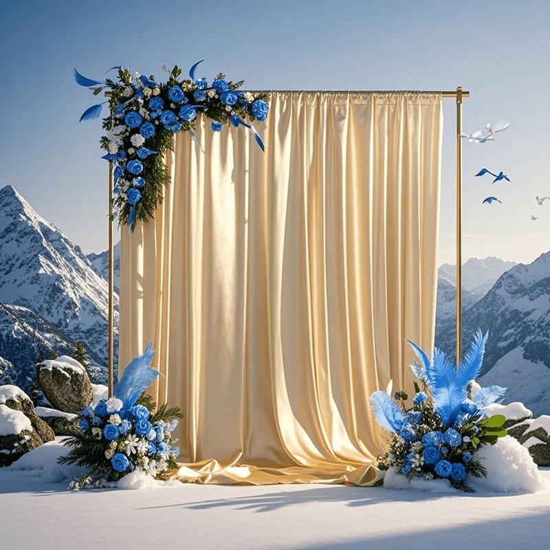 1PC Satin Backdrop Curtains Baby Shower Photo Background Drapes for Birthday Party Wedding Arch Stage Back Drop Cloth Decoration