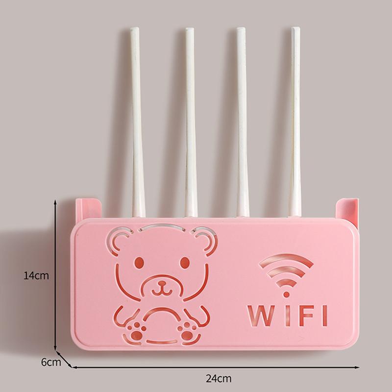 

Беспроводной роутер без перфорации, коробка для хранения, настенный декоративный экранирующий бокс, настенная полка для ТВ-приставки, полка для Wi-Fi розовый