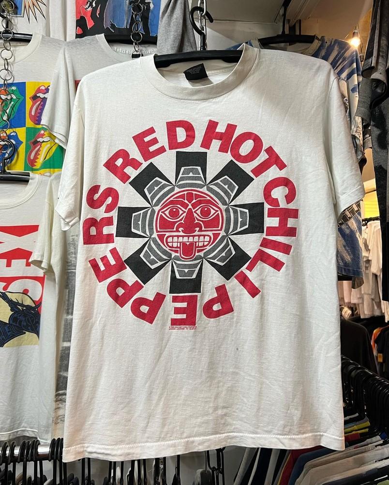 Винтажная белая футболка унисекс с коротким рукавом группы Red Hot Chili Peppers 90-х WA3785 XXL