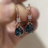 Rose Gold Zircon-Inlaid Ring & Earring Set for Women - Light Luxury Fashion Jewelry