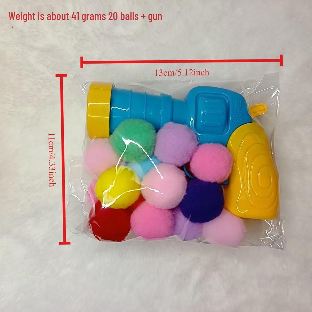 Interactive Cat & Dog Toy Gun Launcher for Self-Play