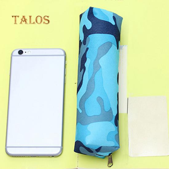 Boy Girl Camouflage Canvas School Supplies Pouch Purse Pencil Case Mini Bag Zipper Versatile