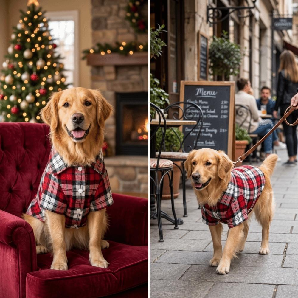 Thin Fabric Plaid Dog Shirt Red Tone Cat Casual Wear Light Weight Puppy Daily Costume Outdoor Play XS