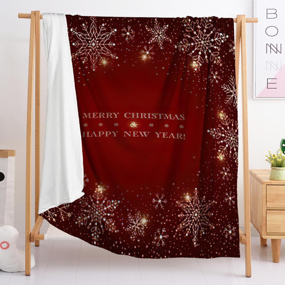 Flannel Blanket Bedroom Blanket European And American Blanket Digital Printing Christmas Blanket Bedroom