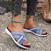 Orthopedic Arch Support Walking Slides Sandals for Women - Wide Width Slip-On Open-Toe Design , Non-Slip Rubber Sole - Stylish Slippers