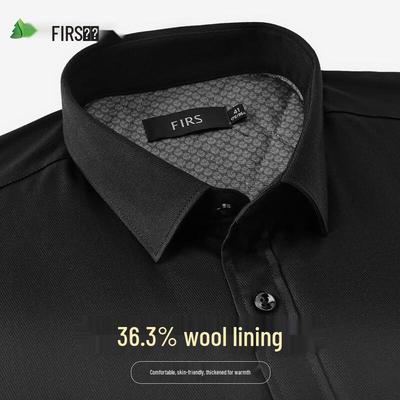 FIRS Men's Thickened Wool Lined Business Casual Shirt