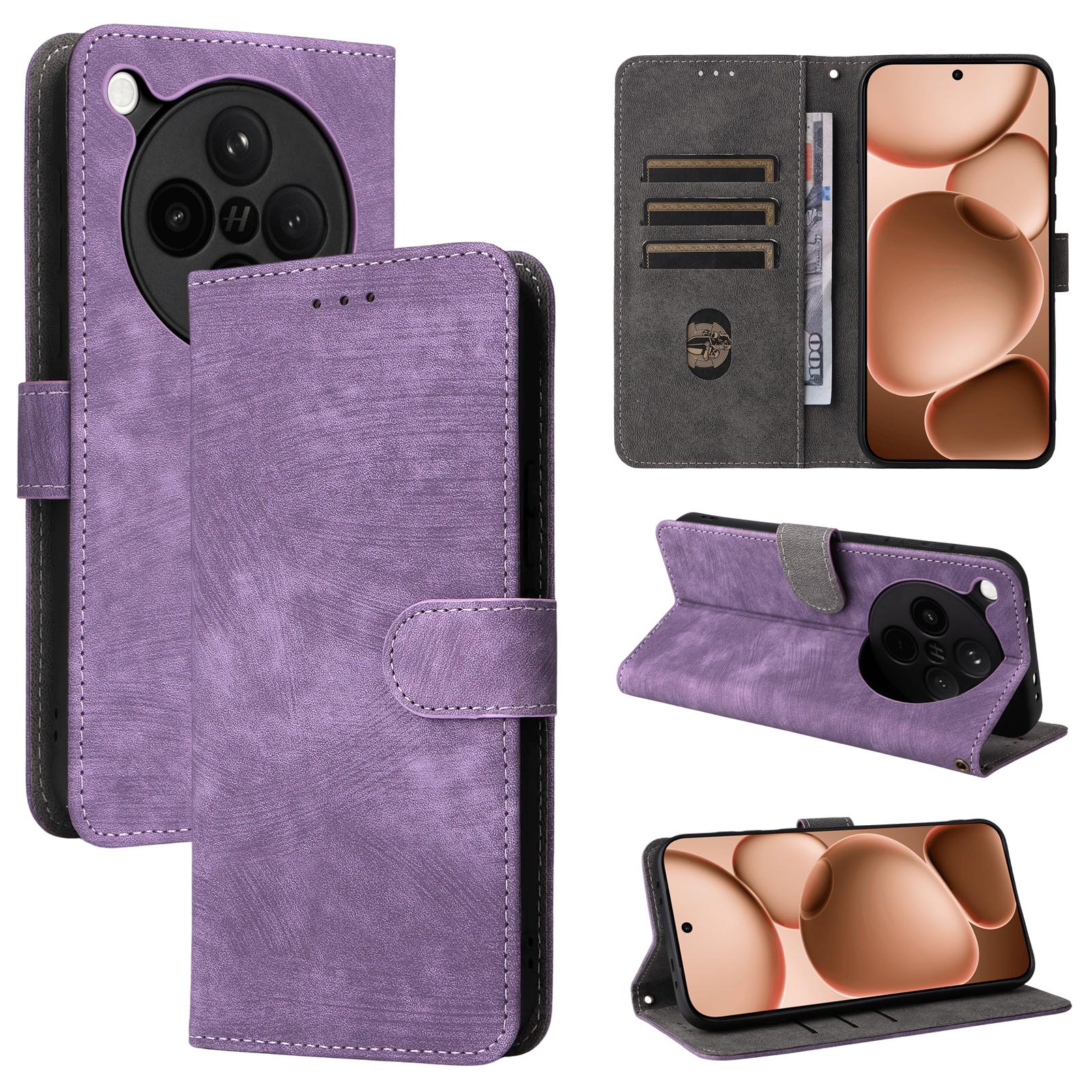 

Флип-чехол для OPPO Find X8s+ Plus 5G из искусственной кожи с полной защитой корпуса [блокировкой RFID], ударопрочный, прочный ретро-чехол для телефона OPPO Find X8s+ Plus 5G фиолетовый