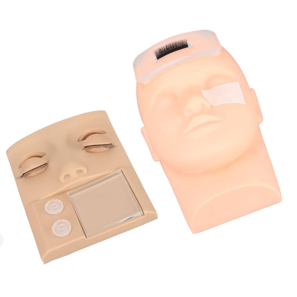 Eyelashes Extension Practice Set with Lash Mannequin Head Face for False Eye Lashes Grafting Makeup