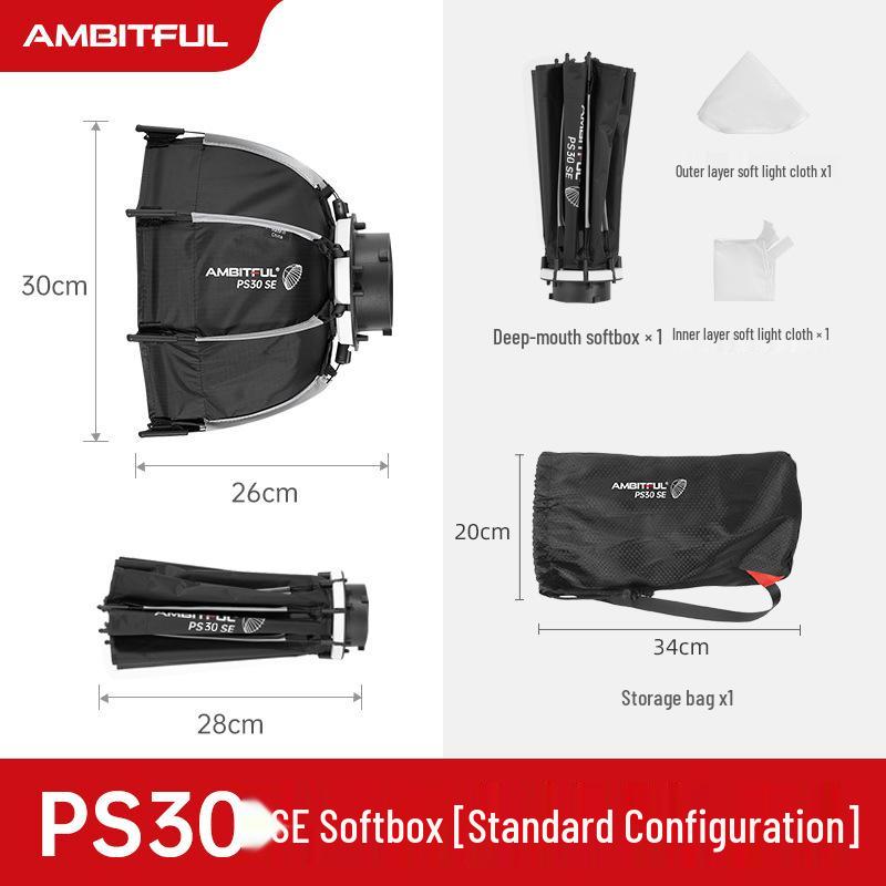 Ambitful Zhijie Quick-Install Octagonal Mini Softbox for Godox TT520II V1 Flash