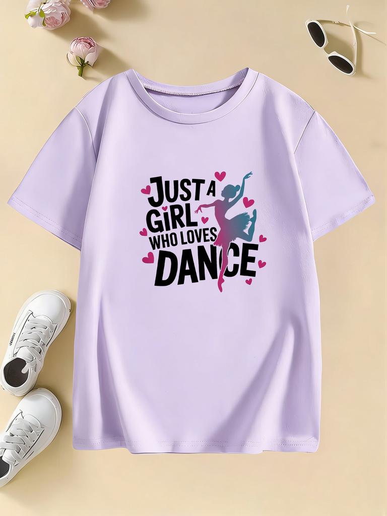 Graphic Just A Girl Who Loves Dance Funny T Shirts Kids Childrens Tshirt Girls Shirt Sleeve Summer Spring Casual Top Tee Shirt
