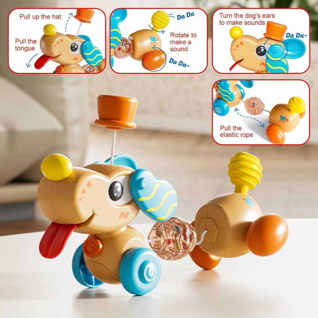 New Multi Functional Infant and Toddler Educational Toy,baby Table with Puppy Suction Cup, Rotating Fun, Detachable Steering Wheel Educational Toy