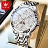 OLEVS Automatic Man Watch Original Luxury Brand Moon Phase Perpetual Calendar Business Mechanical Wristwatches For Men New 6785