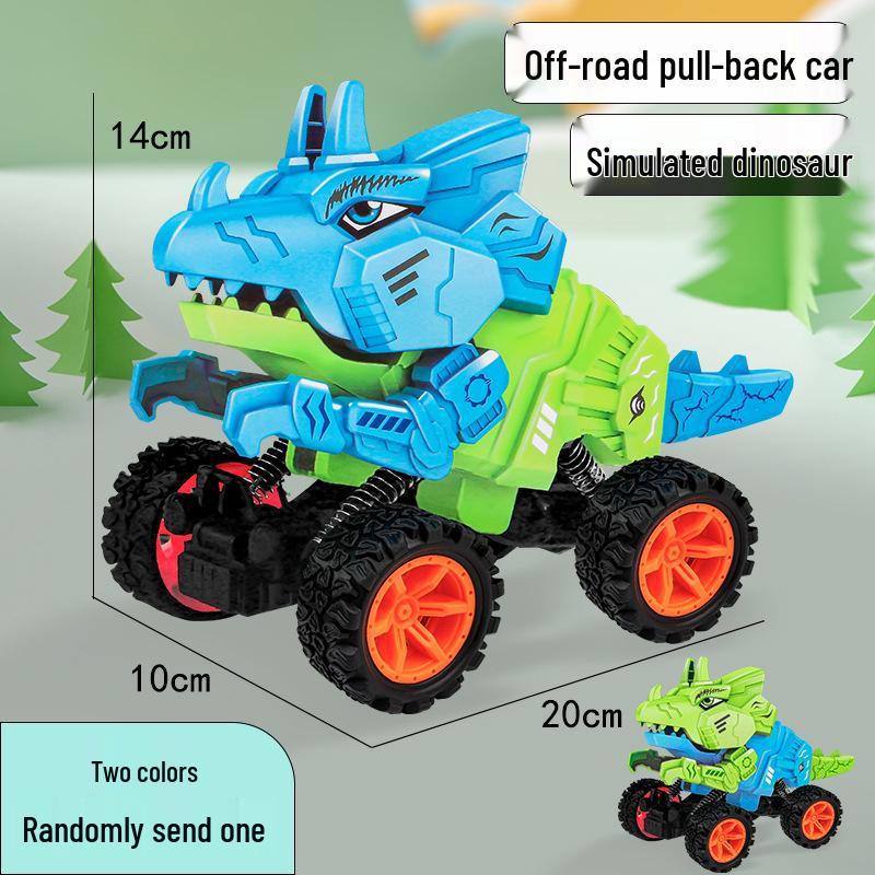 Dual Pull-back Inertia Tyrannosaurus Rex Off-road Toy Car - Shock-absorbing, Drop-resistant for Kids