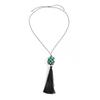 Adjustable Length Pendant Necklace Boho Resin Tassel Waxed Thread Choker  Daily Casual Styling