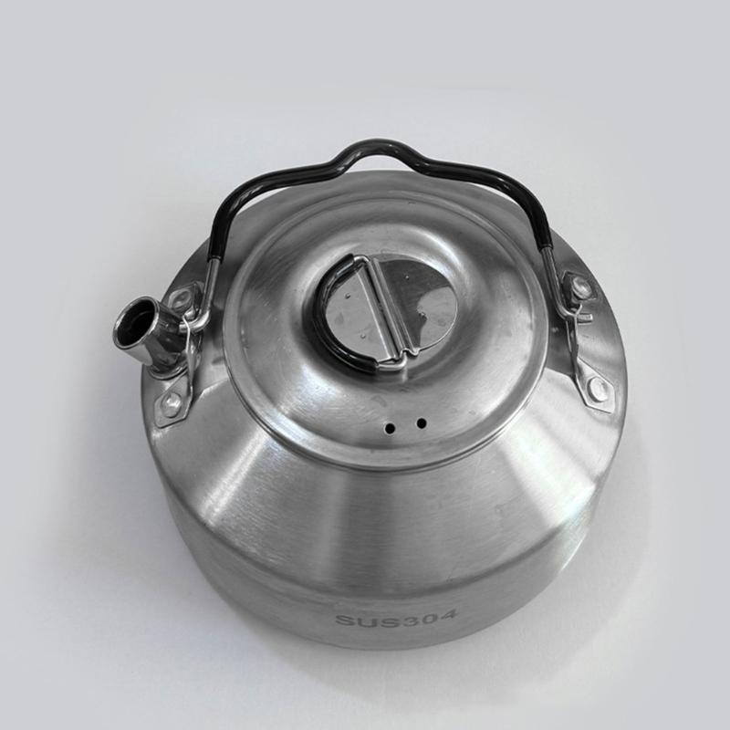 Stainless Steels Outdoor Hiking Kettles Pot Cookware Camping Kettles Stovetop Whistling Teapot Camp Teas Coffee Pot
