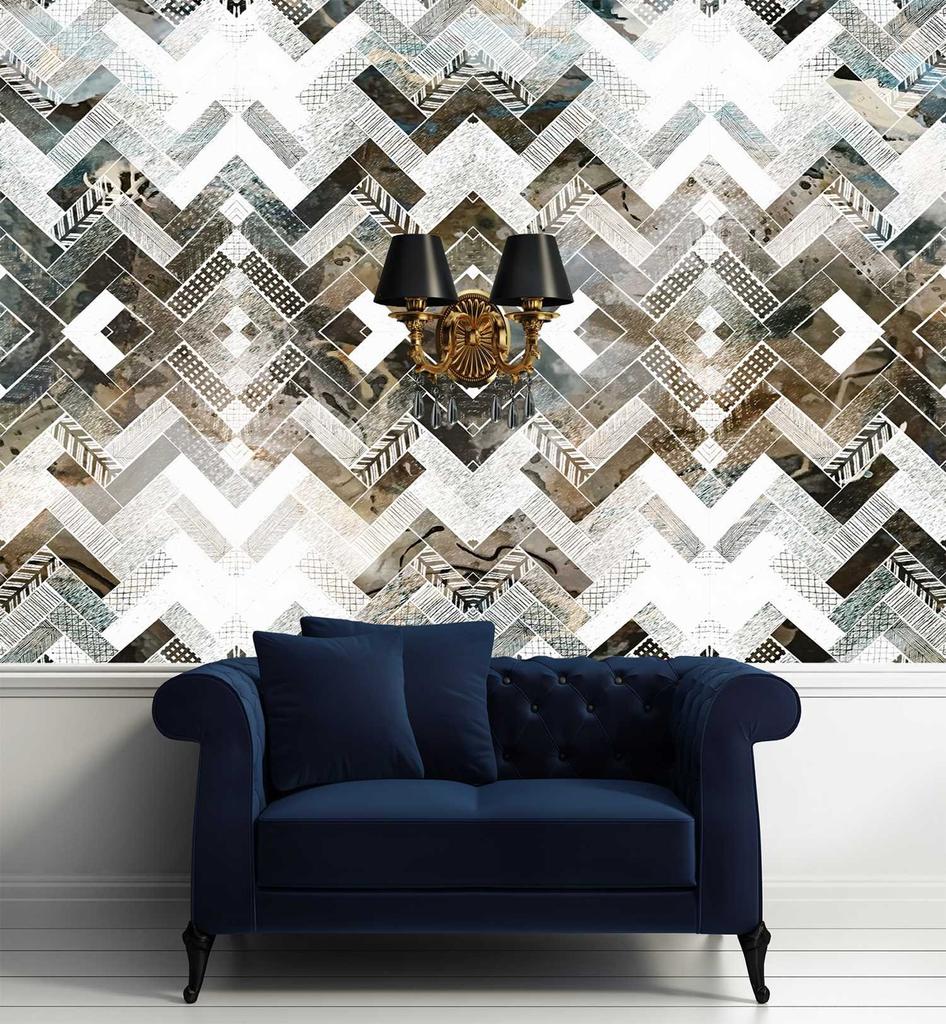 Wallpaper Geometric Herringbone Pattern