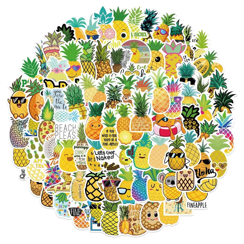 10/50pcs Cute Cartoon Pineapple Stickers Graffiti Stickers for DIY Luggage Laptop Skateboard Motorcycle Bicycle Stickers