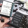 M5 Size Loose Leaf Notebook Leather Cover with Clear Window Zipper Pocket Journal for Daily Schedule Planning Scrapbooking