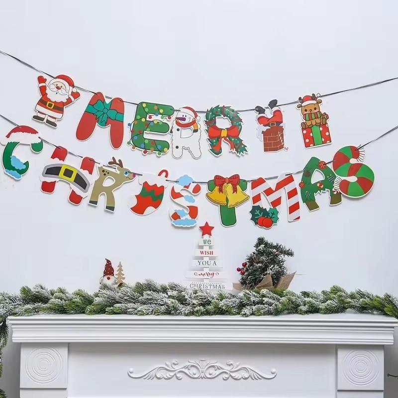 Christmas Banner Garland Merry Christmas Decorations For Home 2026 Christmas Ornaments Xmas Navidad Noel Gifts New Year 2026