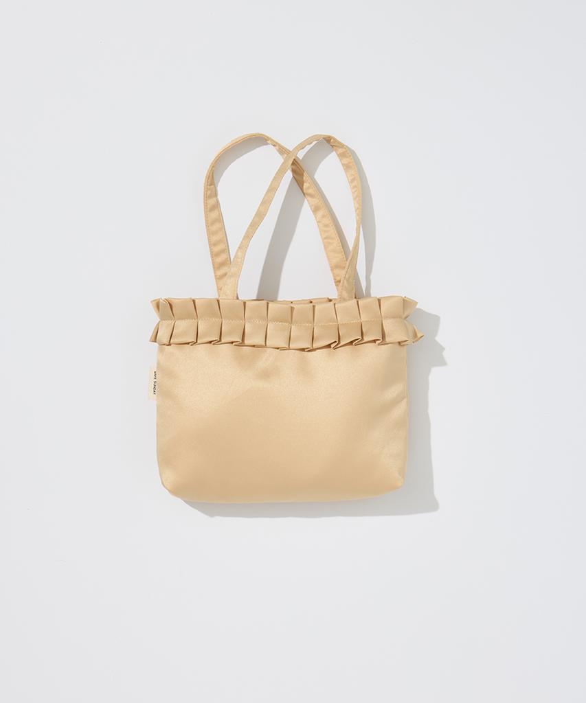 Safe Sunday Square Ruffle Tote Bag (Satin Gold)