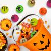 10PCS Halloween Luminous Marbles - Grotesque Pumpkin and Bat Designs, Durable Rubber Party Gifts, Play Designs, Safe Play