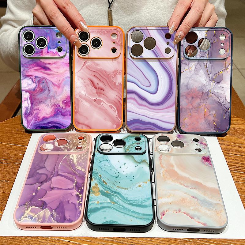 Watercolor Marble Case For iPhone 17 18 Pro Max Magnetic For Magsafe Skin Feel Hybrid Phone Cover For iPhone 16 15 14 13 Pro Max