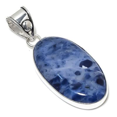 Natural Sodalite Gemstone Handmade 925 Sterling Silver Pendant 2.25" I7i12