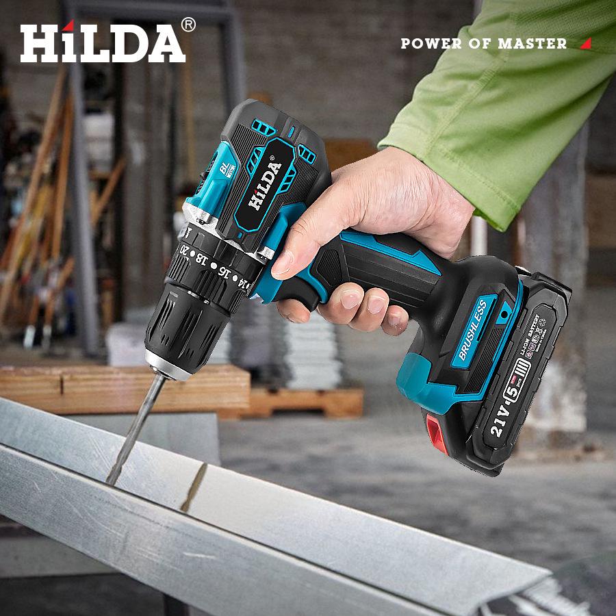 21V Brushless Lithium Battery High-Power Portable Electric Drill & Impact Screwdriver