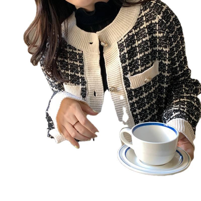 Korean Style CC Cream Sweater Coat: Women's Mid-Length Knit Cardigan for 2026 Autumn/Winter in Loose, Lazy Style
