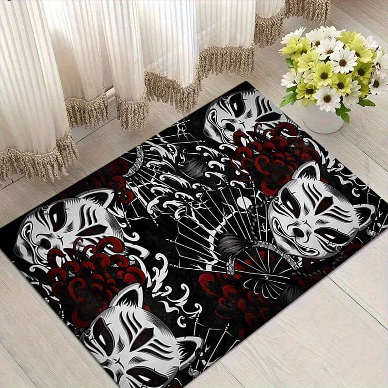 

1pc Red spider lily mask Print, Design Indoor Area Rug - Soft, Anti-Slip, and Durable Gaming Room Decor for Bedroom, Living Room 60cm by 90cm