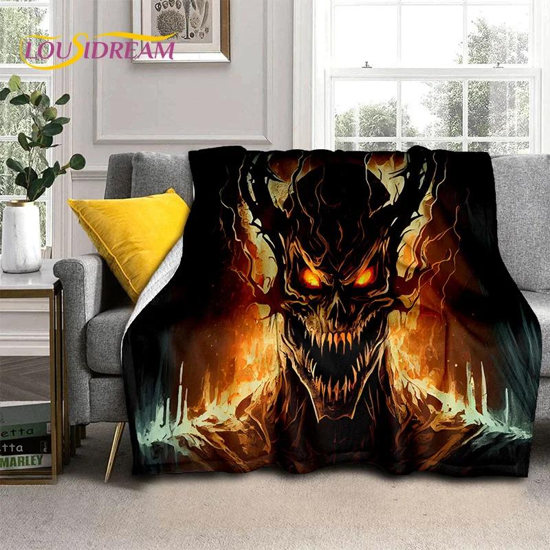 Gothic Horror Monsters Demon Ghost Soft Flannel Blanket for Beds Bedroom Sofa Picnic,Throw Blanket for Cover Outdoor Leisure Nap