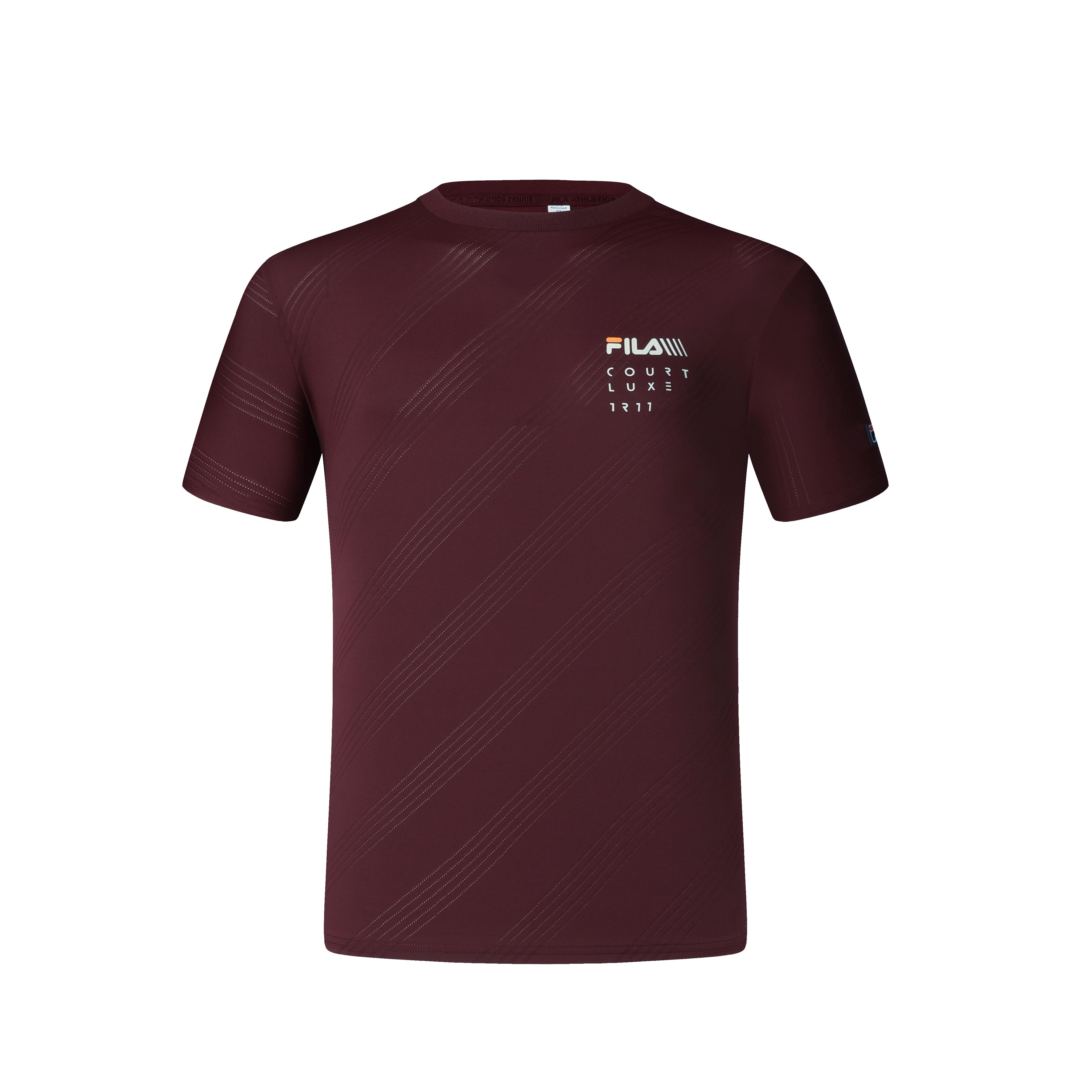

FILA Fitted Versatile Short Sleeve T-Shirt Men Tops Wine-Red A11M423107FWI XL